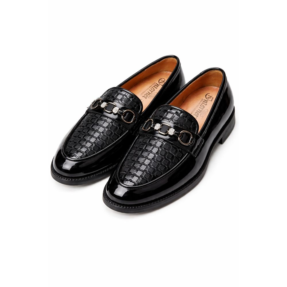 Mens Glossy Textured Slip On Loafer